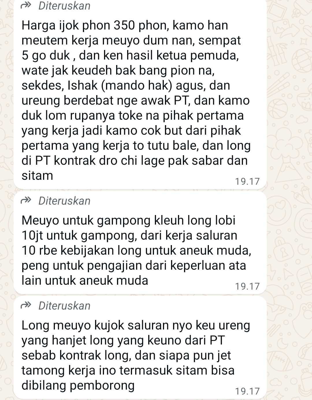 Seorang Oknum Ketua Pemuda Gampong Seuneubok Saboh, Mangkir Dari Tanggung Jawab Sebagai Vendor Rekanan Proyek Irigasi Jambo Aye Kanan Aceh Timur
