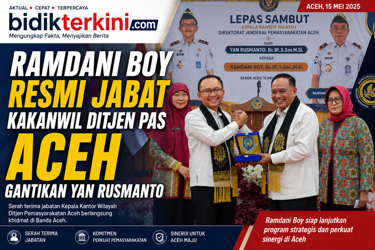Ramdani Boy Resmi Jabat Kakanwil Ditjen pas Aceh Gantikan Yan Rusmanto