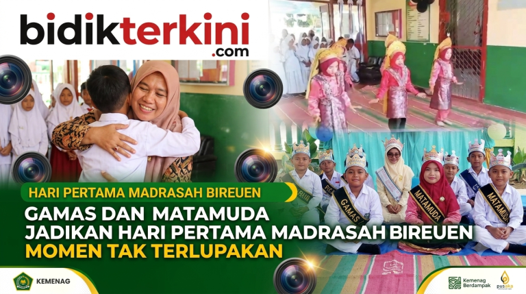 SUASANA HARU & CERIA: GAMAS DAN MATAMUDA JADIKAN HARI PERTAMA MADRASAH BIREUEN MOMEN TAK TERLUPAKAN