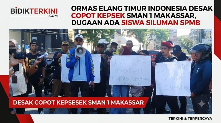 ORMAS Elang Timur Indonesia Desak Kadisdik Copot Kepsek SMA Negeri 1 Makassar, Dugaan Ada Siswa Siluman SPMB