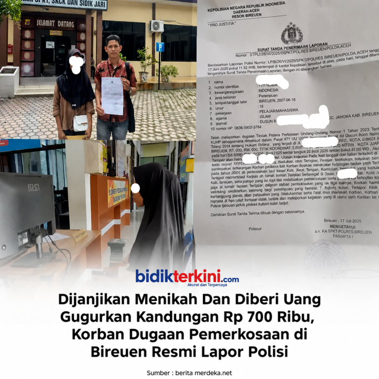 Korban Dugaan Pemerkosaan di Bireuen Resmi Lapor ke Polres, Ada Janji Nikahi