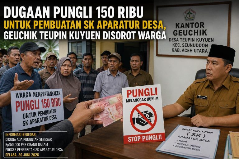 Minta Uang Rp150 Ribu Per Lembar, Oknum Geuchik di Seunudon Aceh Utara Diduga Jual SK Pengangkatan Perangkat, Bahkan Ada Rekamannya