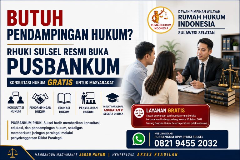 Resmi! RHUKI SULSEL Luncurkan PUSBSKUM, Layanan Bantuan Hukum untuk Warga