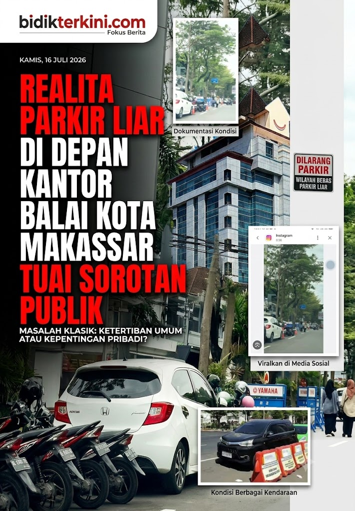 Warga Protes Parkir Liar di Depan Balai Kota Makassar: Hukum Jangan Tebang Pilih!