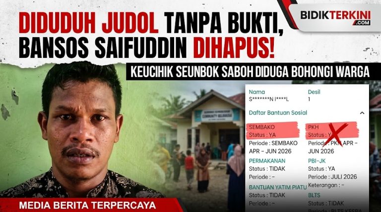 Dituduh Judol Tanpa Bukti, Bansos Saifuddin Dihapus! Keuchik Seuneubok Saboh Diduga Bohongi Warga