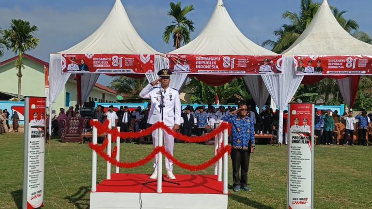 Khidmat! Upacara HUT RI ke-81 di Madat Dipimpin Camat Zulfikar: “Merdeka Bukan Tujuan Akhir”