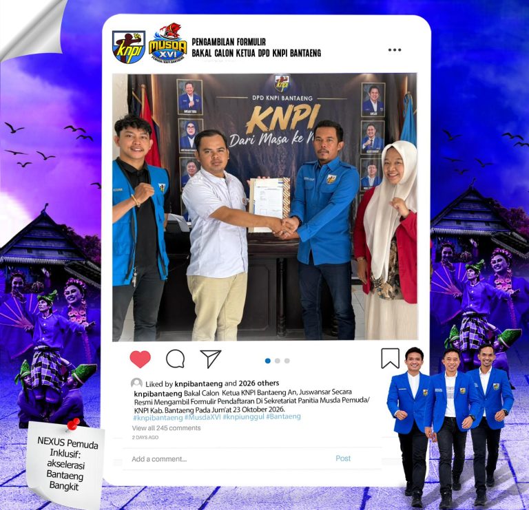 Musda KNPI Bantaeng: Usung Tagline Inklusif, Juswansar Syafaat Siap Bawa Perubahan